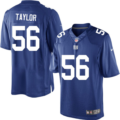 Men's Limited Lawrence Taylor Nike Jersey Royal Blue Home - #56 NFL New York Giants